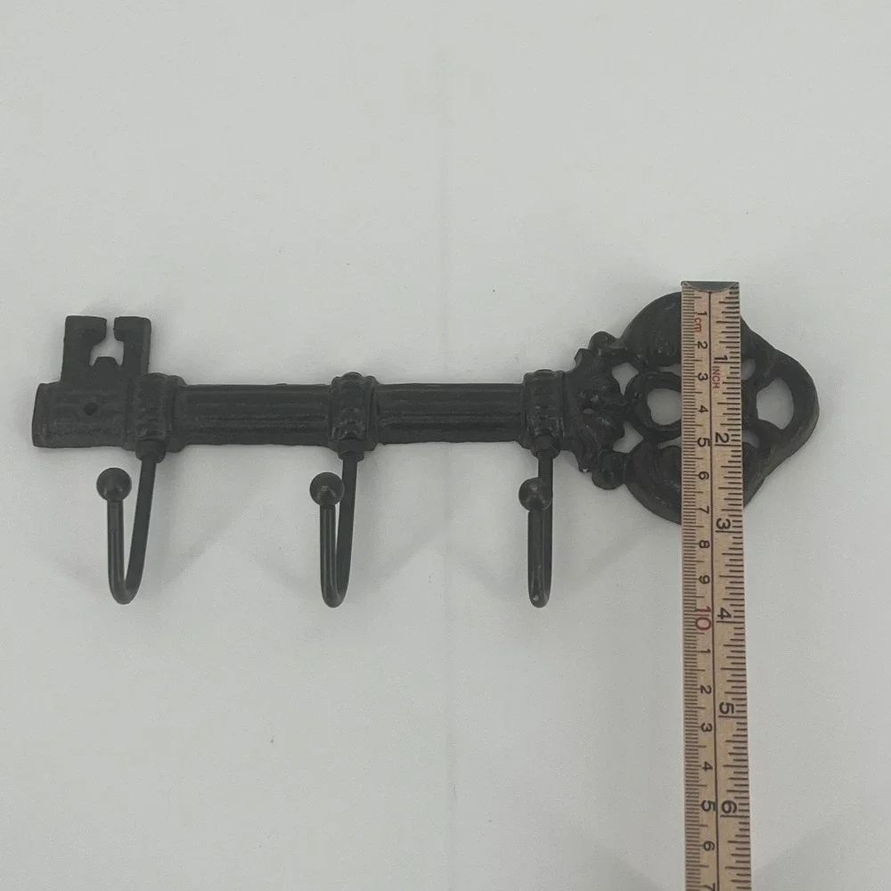 Skeleton Key Wall Hook Rack Cast Iron Victorian Black Rustic Whimsygoth 9.5